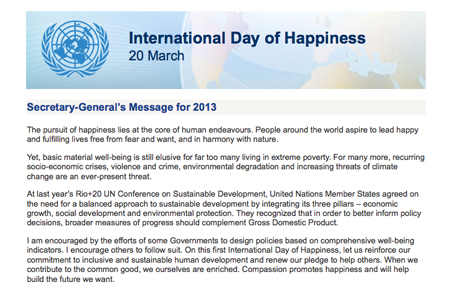 Secretary-General's Messages | International Day Of Happiness